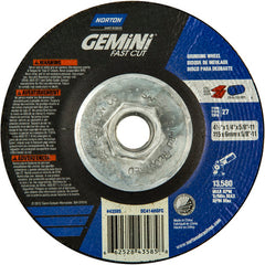‎4-1/2 × 1/4 × 5/8 - 11″ Gemini Fast Cut Grinding Wheel A 24 N BDA Type 27 - Apex Tool & Supply
