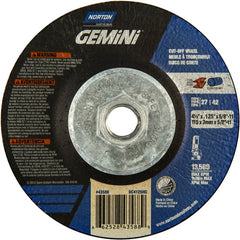 ‎4-1/2 x .125 × 5/8 - 11″ Gemini Cutting Wheel A 24 T BDA3 Type 27/42 - Apex Tool & Supply