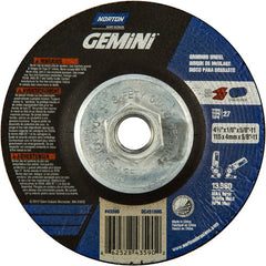 ‎4-1/2 × 1/8 × 5/8 - 11″ Gemini Long Life Grinding Wheel A 24 Q BDA Type 27 - Apex Tool & Supply