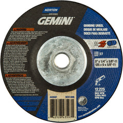 ‎5 × 1/4 × 5/8 - 11″ Gemini Grinding Wheel A 24 S BDA Type 27 - Apex Tool & Supply