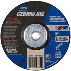 ‎6″ × 1/4″ × 5/8″-11 Gemini Depressed Center Wheel Type 27 Aluminum Oxide - Apex Tool & Supply