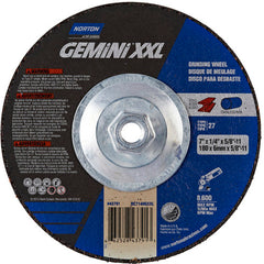 ‎7″ × 1/4″ × 5/8″-11 Gemini Depressed Center Wheel Type 27 Aluminum Oxide - Apex Tool & Supply