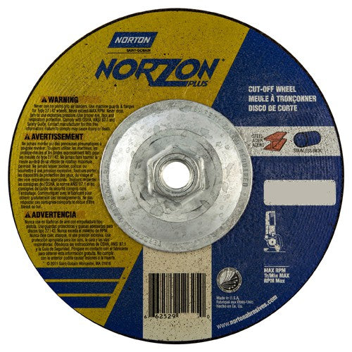 ‎7″ × 1/8″ × 5/8″-11 NorZon Plus Non-Woven Depressed Center Wheel Type 27 - Apex Tool & Supply