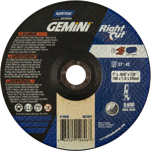 7″ × 0.060″ × 7/8″ Gemini Non-Woven Depressed Center Wheel Type 27 - Apex Tool & Supply