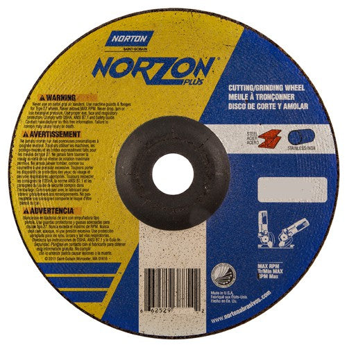 7″ × 1/8″ × 7/8″ NorZon Plus Non-Woven Depressed Center Wheel Type 27 - Apex Tool & Supply