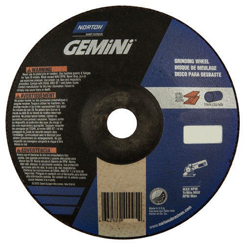 7″ × 1/4″ × 7/8″ Gemini Non-Woven Depressed Center Wheel Type 28 Saucer Aluminum Oxide - Apex Tool & Supply