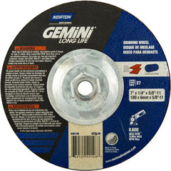 ‎7 × 1/4 × 5/8 - 11″ Gemini Long Life Grinding Wheel A 24 S Type 27 - Apex Tool & Supply