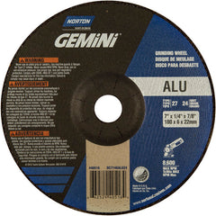 7″ × 1/4″ × 7/8″ Gemini Non-Woven Depressed Center Wheel Type 27 24 Grit Aluminum Oxide - Apex Tool & Supply
