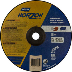 9″ × 1/4″ × 7/8″ NorZon Plus Non-Woven Depressed Center Wheel Type 27 - Apex Tool & Supply