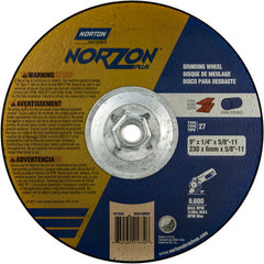 9″ × 1/4″ × 5/8″ NorZon Plus Non-Woven Depressed Center Wheel Type 27 - Apex Tool & Supply