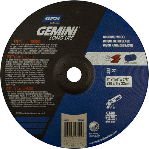 9″ × 1/4″ × 7/8″ Gemini Non-Woven Depressed Center Wheel Type 27 20 Case - Apex Tool & Supply