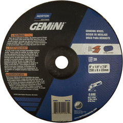 9″ × 1/4″ × 7/8″ Gemini Non-Woven Depressed Center Wheel Type 28 Saucer Aluminum Oxide - Apex Tool & Supply
