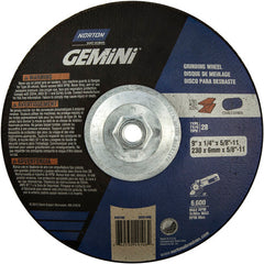 9″ × 1/4″ × 5/8″ Gemini Non-Woven Depressed Center Wheel Type 28 Saucer - Apex Tool & Supply