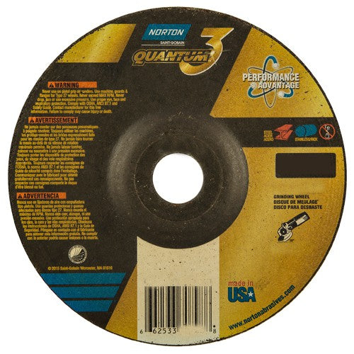 6″ × 1/4″ × 7/8″ - T27 - Quantum 3 Depressed Center Wheel - Apex Tool & Supply