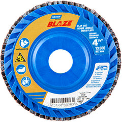‎4-1/2 × 7/8″ Blaze Plastic Flat Flap Disc Type 27 40 Grit R980P Premium Ceramic Alumina - Apex Tool & Supply
