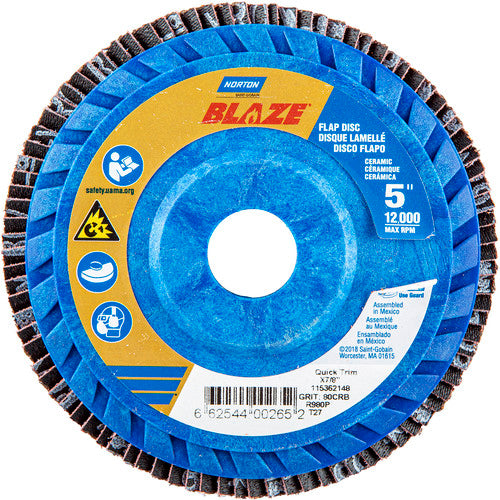 5″ × 1/4″ × 7/8″ SG Blaze R980P Flap Disc Type 27 Flat 80 Grit - Apex Tool & Supply