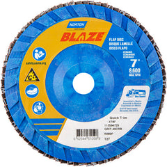 7 × 7/8″ Blaze Plastic Flat Flap Disc Type 27 40 Grit R980P Premium Ceramic Alumina - Apex Tool & Supply