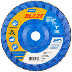 7 × 7/8″ Blaze Plastic Flat Flap Disc Type 27 60 Grit R980P Premium Ceramic Alumina - Apex Tool & Supply