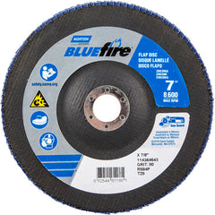 7″ × 1/4″ × 7/8″ NorZon BlueFire R884 Flap Disc Type 29 Conical 80 Grit - Apex Tool & Supply