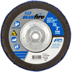 ‎7 × 5/8 - 11″ BlueFire Fiberglass Conical Flap Disc Type 29 P60 Grit R884P Zirconia Alumina - Apex Tool & Supply
