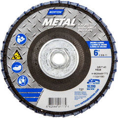 6″ × 1/4″ × 5/8″ Metal Flap Disc Type 27 Flat 40 Grit Zirconia Alumina - Apex Tool & Supply