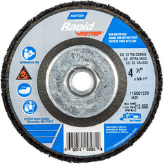 ‎4-1/2 × 5/8 - 11″ Bear-Tex Rapid Strip Non-Woven Depressed Center Disc Silicon Carbide Extra Coarse Grit Type 27 - Apex Tool & Supply