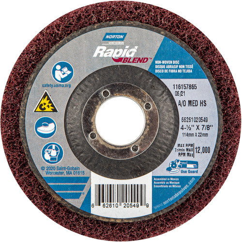 ‎4-1/2″ × 7/8″ Rapid Prep Depressed Center Finishing Wheel 150-180 Grit Aluminum Oxide - Apex Tool & Supply