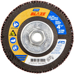 ‎4-1/2 × 5/8 - 11″ Blaze Fiberglass HD Flat Flap Disc Type 27 40 Grit R980P Premium Ceramic Alumina - Apex Tool & Supply