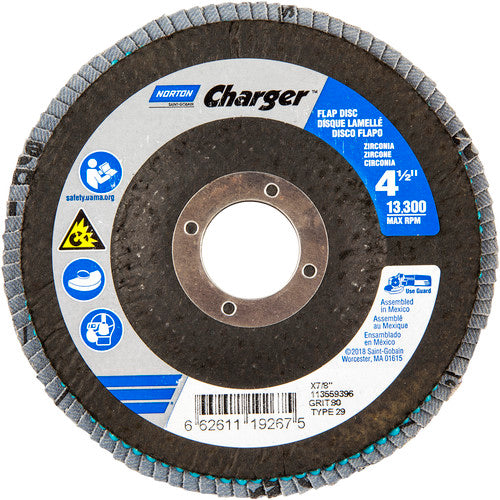 ‎4-1/2″ × 1/4″ × 7/8″ Charger R822 Flap Disc Type 29 Conical 80 Grit - Apex Tool & Supply