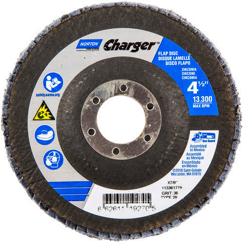 ‎4-1/2″ × 1/4″ × 7/8″ Charger R822 Flap Disc Type 29 Conical 36 Grit - Apex Tool & Supply