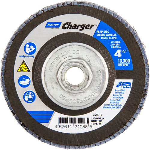 ‎4-1/2″ × 1/4″ × 5/8″ Charger R822 Flap Disc Type 29 Conical 60 Grit - Apex Tool & Supply