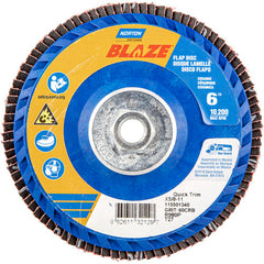 ‎6 × 5/8 - 11″ Blaze Plastic Flat Flap Disc Type 27 60 Grit R980P Premium Ceramic Alumina - Apex Tool & Supply