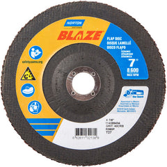 7 × 7/8″ Blaze Fiberglass HD Flat Flap Disc Type 27 40 Grit R980P Premium Ceramic Alumina - Apex Tool & Supply