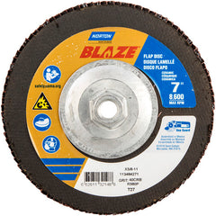 ‎7 × 5/8 - 11″ Blaze Fiberglass HD Flat Flap Disc Type 27 40 Grit R980P Premium Ceramic Alumina - Apex Tool & Supply