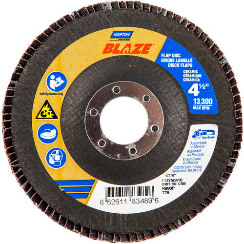 ‎4-1/2″ × 1/4″ × 7/8″ SG Blaze R980P Flap Disc Type 29 Conical 80 Grit - Apex Tool & Supply