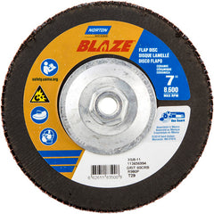 ‎7 × 5/8 - 11″ Blaze Fiberglass Conical Flap Disc Type 29 60 Grit R980P Premium Ceramic Alumina - Apex Tool & Supply