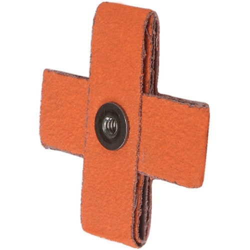 2″ × 2″ × 3/4″ Cross Pad 8-Ply 120 Grit 8-32 Eyelet Ceramic Alumina - Apex Tool & Supply