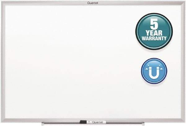 Quartet - 36" High x 60" Wide Magnetic Dry Erase Board - Steel, Includes Dry-Erase Marker & Mounting Kit - Apex Tool & Supply