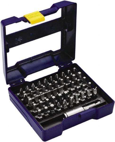 Irwin - 51 Piece, 1/4" Drive Screwdriver Insert Bit Set - #1 to #3 Phillips, 0.05 to 1/4" Hex, 1.27 to 10mm Hex, T10 to T40 Torx, #1 to #3 Square Recess - Apex Tool & Supply