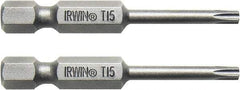 Irwin - 3 Piece, Torx Handle, Power Bit Set - 0.05 to 1/4" Hex, 1/4" Hex Drive - Apex Tool & Supply