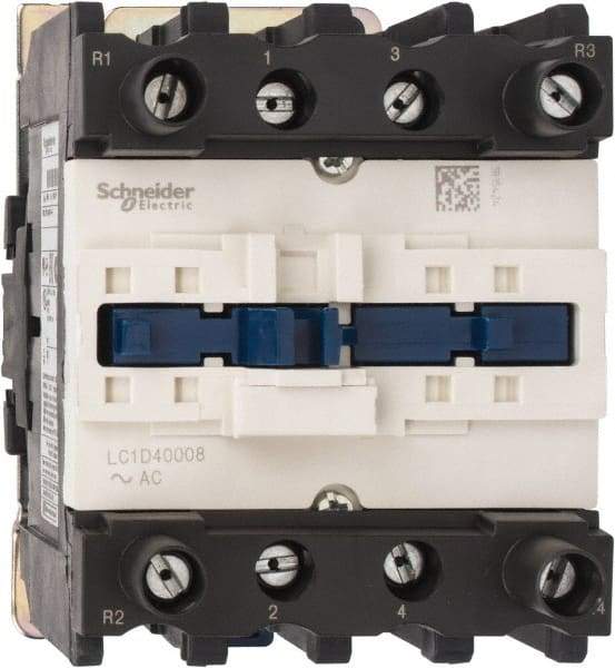 Schneider Electric - 4 Pole, 120 Coil VAC at 60 Hz, 60 Amp at 440 VAC, Nonreversible IEC Contactor - Bureau Veritas, CCC, CSA, CSA C22.2 No. 14, DNV, EN/IEC 60947-4-1, EN/IEC 60947-5-1, GL, GOST, LROS, RINA, RoHS Compliant, UL 508, UL Listed - Apex Tool & Supply