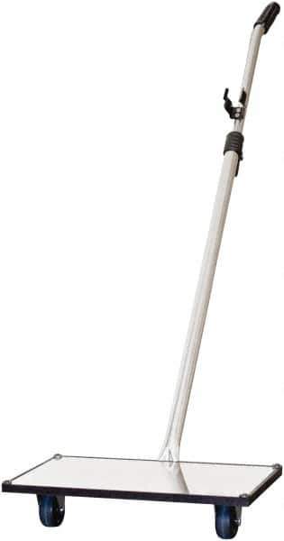 Mag-Mate - 74" OAL, Rectangular Glass Inspection Mirror - 14" Long, 7" Wide, 70" Vinyl Handle, 49" Collapsed Length, Dolly Mounted & Telescoping - Apex Tool & Supply