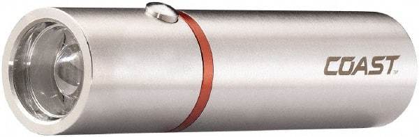 Coast Cutlery - White LED Bulb, 330 Lumens, Mini Flashlight - Silver Stainless Steel Body, 3 AAA Alkaline Batteries Included - Apex Tool & Supply