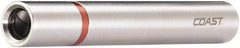 Coast Cutlery - White LED Bulb, 18 Lumens, Mini Flashlight - Silver Stainless Steel Body, 1 AAA Alkaline Battery Included - Apex Tool & Supply