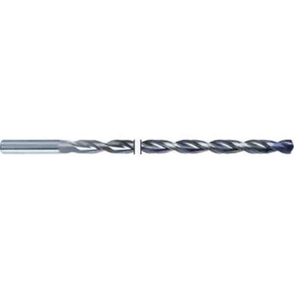 Guhring - 6.3mm 135° Spiral Flute Solid Carbide Screw Machine Drill Bit - TiAlN Finish, Right Hand Cut, 197mm Flute Length, 237mm OAL, Straight Shank, Through Coolant - Apex Tool & Supply