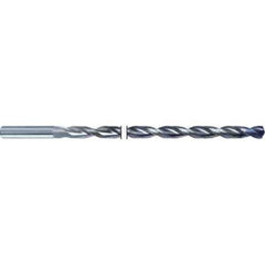 Guhring - 6.3mm 135° Spiral Flute Solid Carbide Screw Machine Drill Bit - TiAlN Finish, Right Hand Cut, 197mm Flute Length, 237mm OAL, Straight Shank, Through Coolant - Apex Tool & Supply