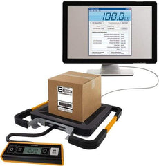 Dymo - 15" Base, 400 Lb Capacity, Digital Scale - 0.5 Lb Graduation, USB, 120 Volt Adapter or (3) AAA Batteries - Apex Tool & Supply