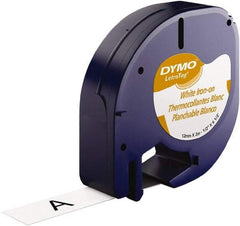 Dymo - 1/2" Wide x 156" Long, Black on White Iron Label Printer Cartridge - For DYMO Letratag Printers - Apex Tool & Supply