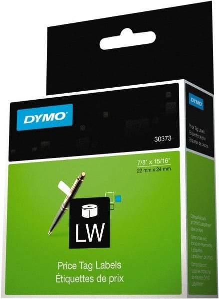 Dymo - 15/16" Wide x 15/16" Long, White Price Tag - For DYMO LabelWriter Printers - Apex Tool & Supply