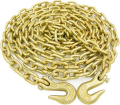 Value Collection - 3/8" Welded Tie Down Chain - 6,600 Lb Capacity, Grade 70, Yellow Chromate Zinc Finish - Apex Tool & Supply